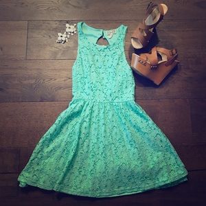 Tiffany Blue Lace Fit & Flare Dress